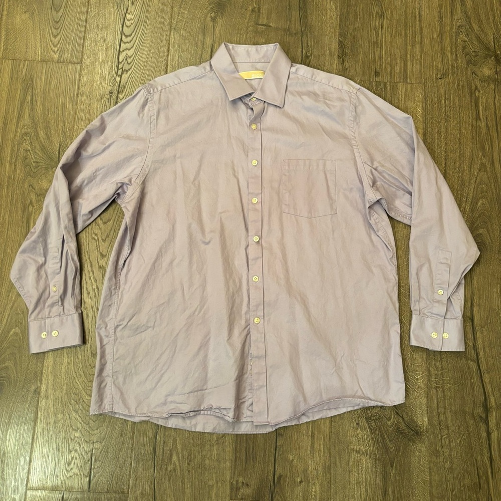 Michael Kors Long Sleeve Button‎ Up Shirt Men's 17 34/35 100% Cotton